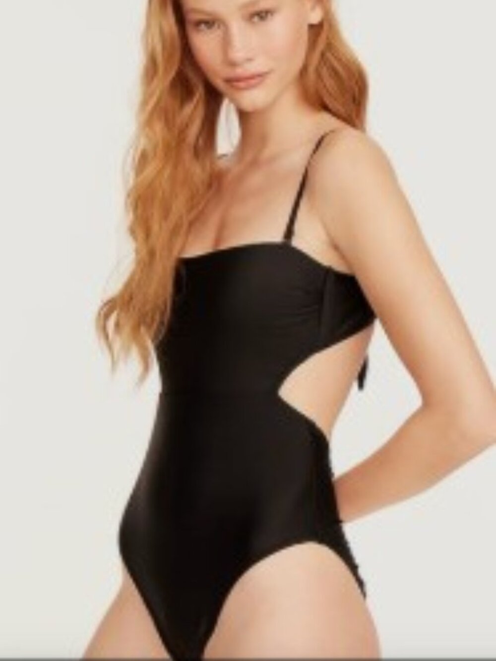 NWT J.Crew Womens Cutout Tie-Back One Piece Swimsuit Black Size 8 BF166